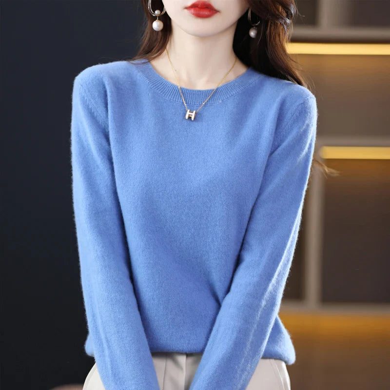 Nyla | Ribbed Knit Sweater with Crew Neck for Women