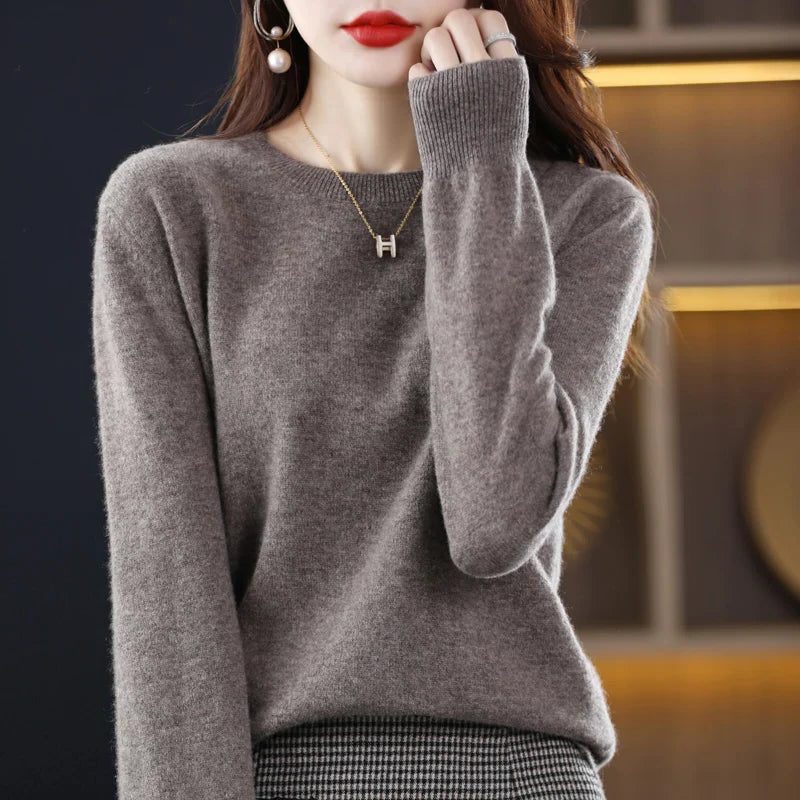 Nyla | Ribbed Knit Sweater with Crew Neck for Women