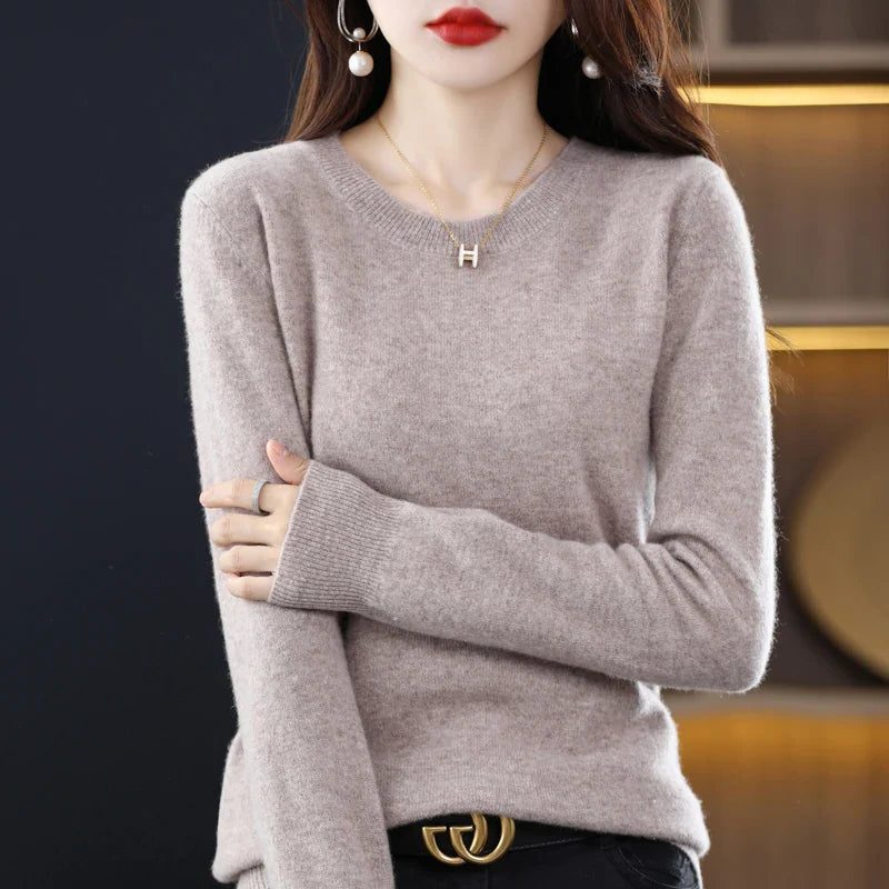 Nyla | Ribbed Knit Sweater with Crew Neck for Women