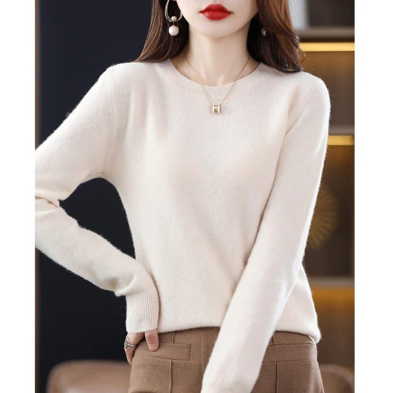 Nyla | Ribbed Knit Sweater with Crew Neck for Women