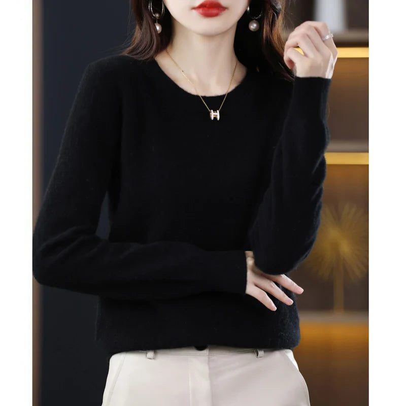 Nyla | Ribbed Knit Sweater with Crew Neck for Women