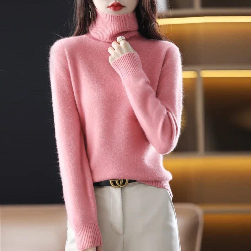 Kelda | Ribbed Knit Turtleneck Sweater for Women