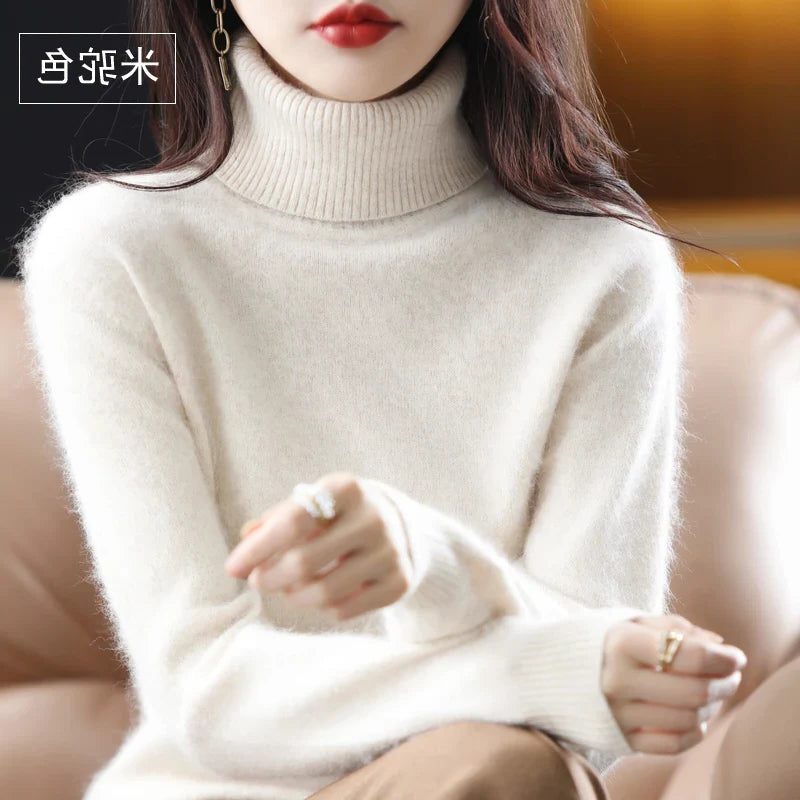 Kelda | Ribbed Knit Turtleneck Sweater for Women