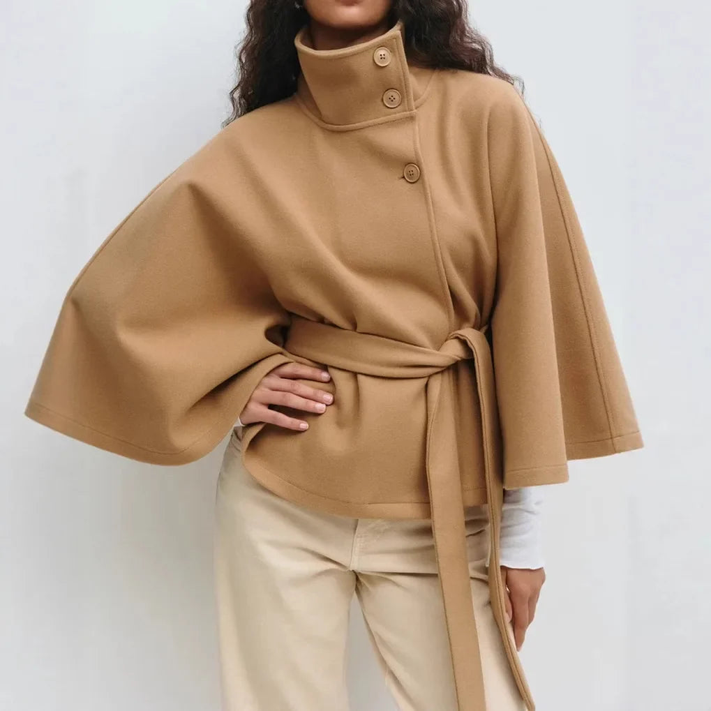 Ridley |  Women's Belted High-Collar Cape Coat