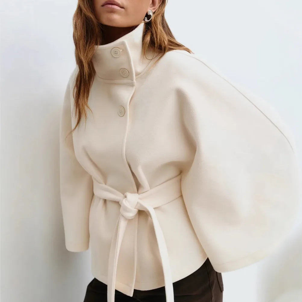 Ridley |  Women's Belted High-Collar Cape Coat