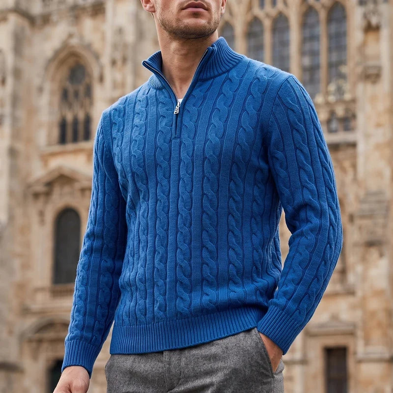 Roderick Half Zip Cable Sweater
