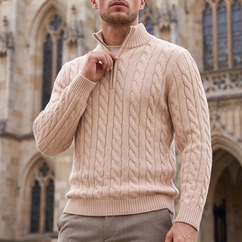Roderick Half Zip Cable Sweater