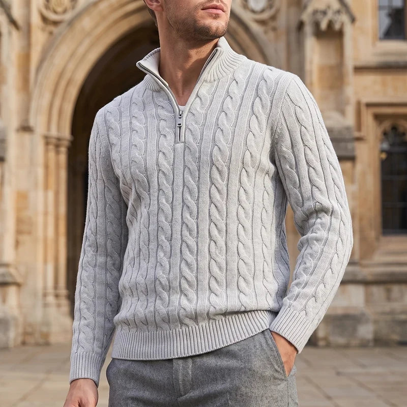 Roderick Half Zip Cable Sweater