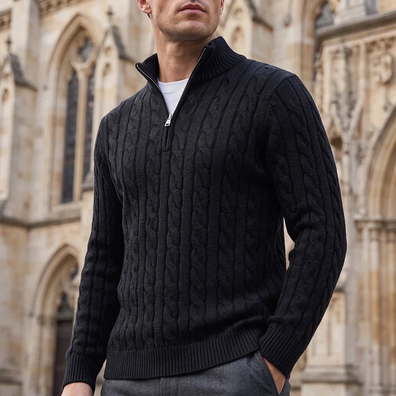 Roderick Half Zip Cable Sweater