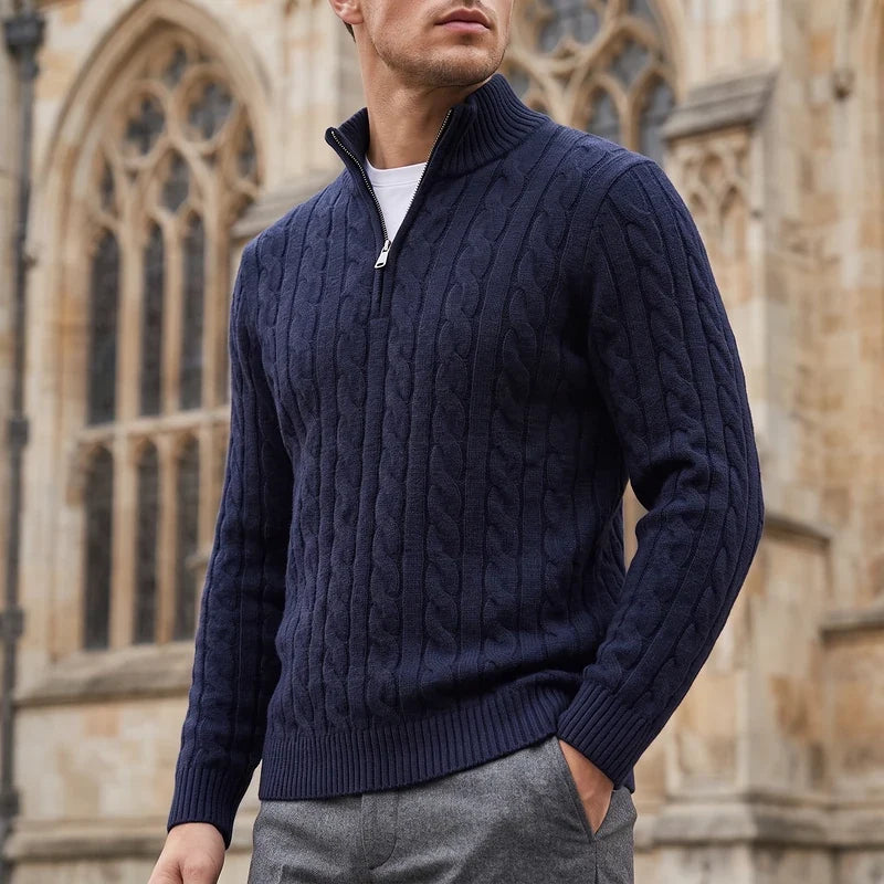 Roderick Half Zip Cable Sweater