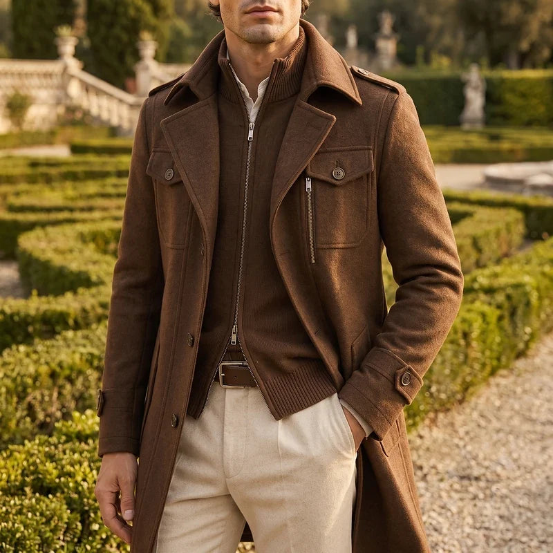 Leopold Wool Stand Collar Coat