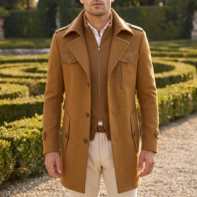 Leopold Wool Stand Collar Coat