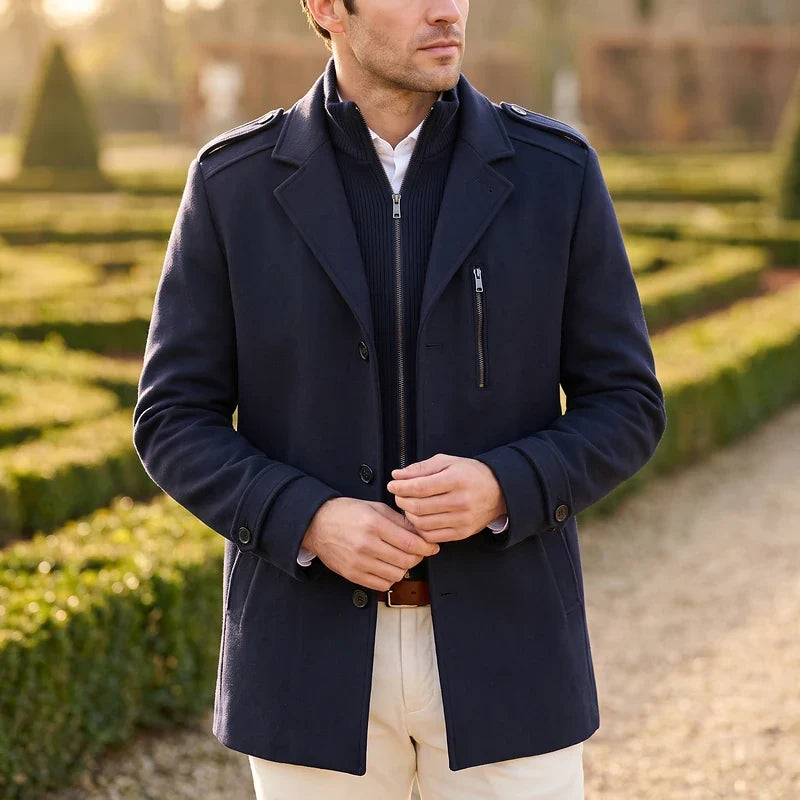 Leopold Wool Stand Collar Coat