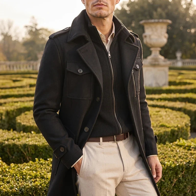 Leopold Wool Stand Collar Coat