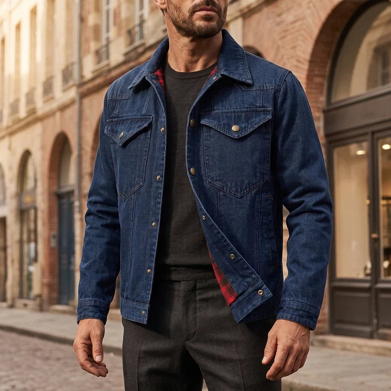 Reginald Flannel Lined Denim Jacket