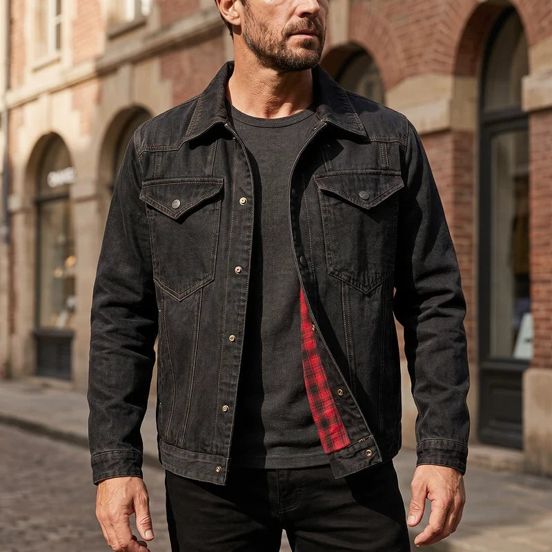 Reginald Flannel Lined Denim Jacket
