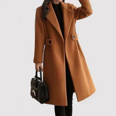 Women's Belted Double-Breasted Coat Longline Tailored