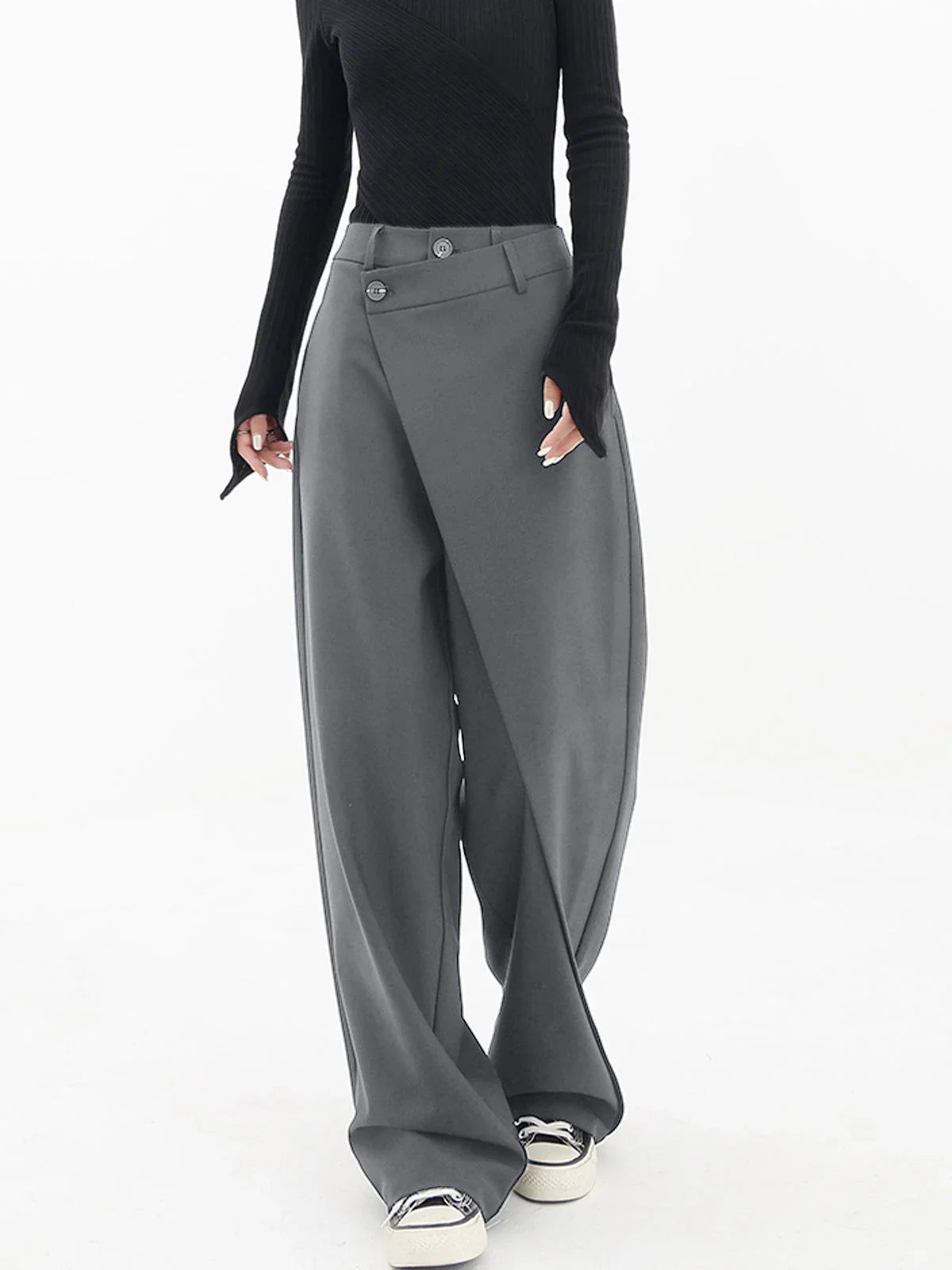 Rosalind | Women's High Waist Baggy Wide Leg Asymmetrical Pants