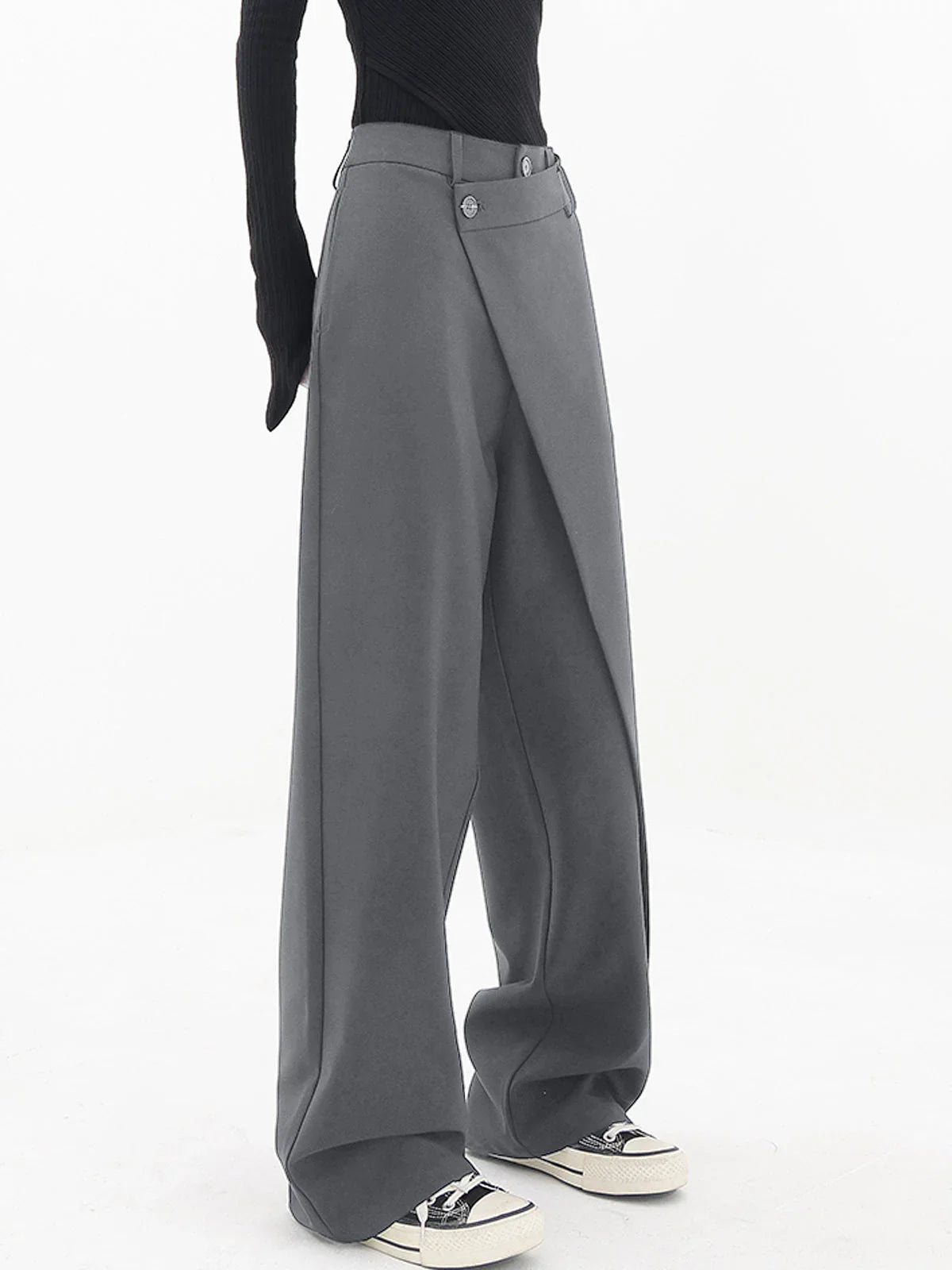 Rosalind | Women's High Waist Baggy Wide Leg Asymmetrical Pants
