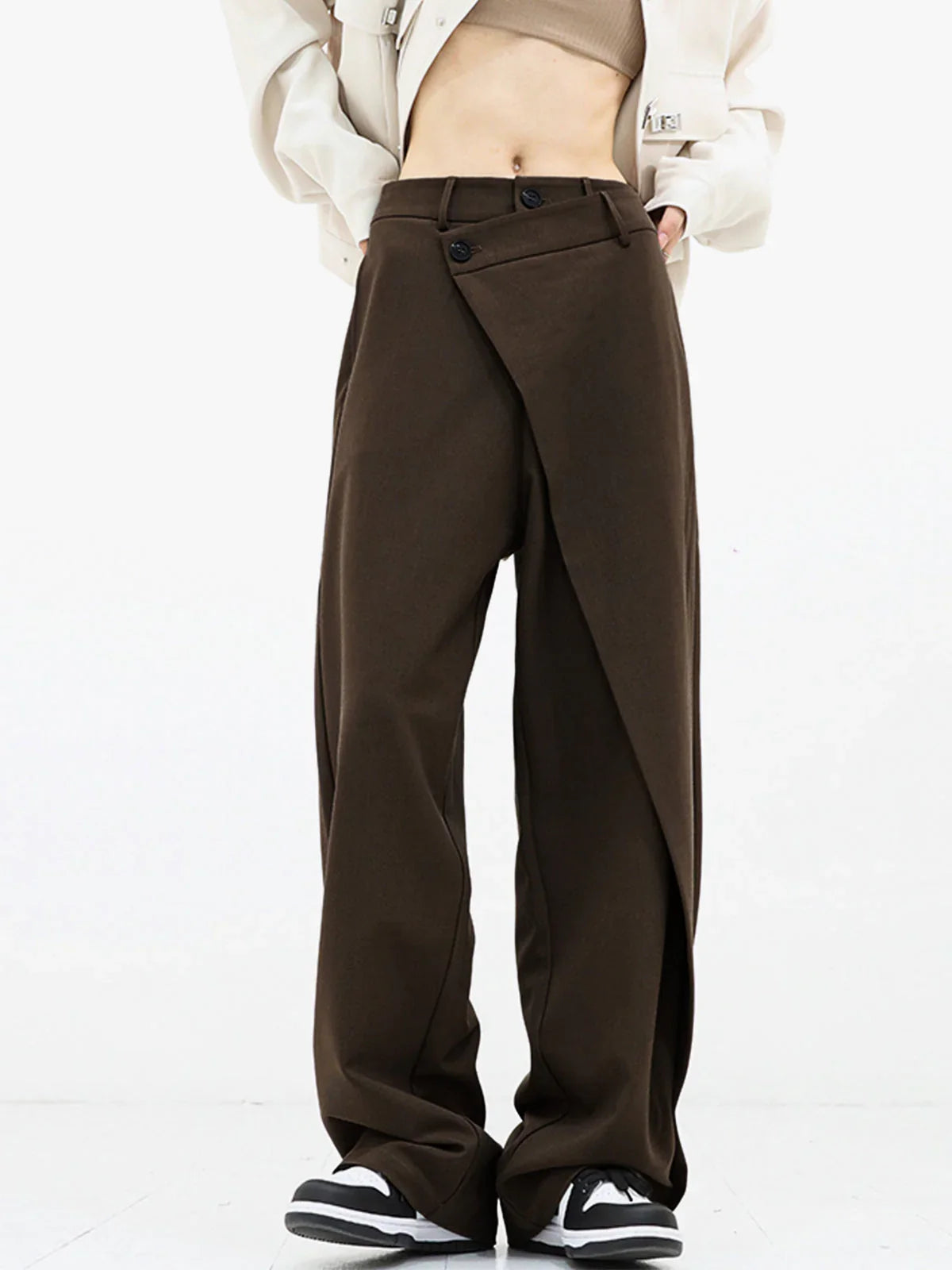 Rosalind | Women's High Waist Baggy Wide Leg Asymmetrical Pants