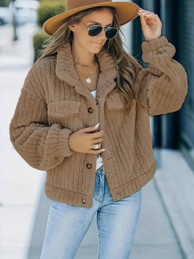 Rosaline | Teddy Jacket with Button-Up for Women