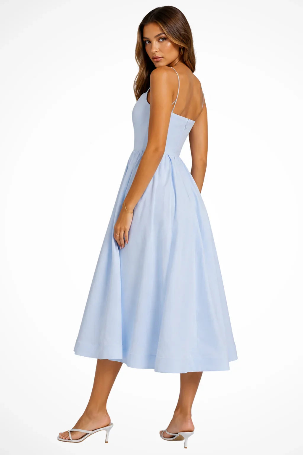 Rosemary | Women's Square Neck Cami Strap Occasion Evening Midi Dress
