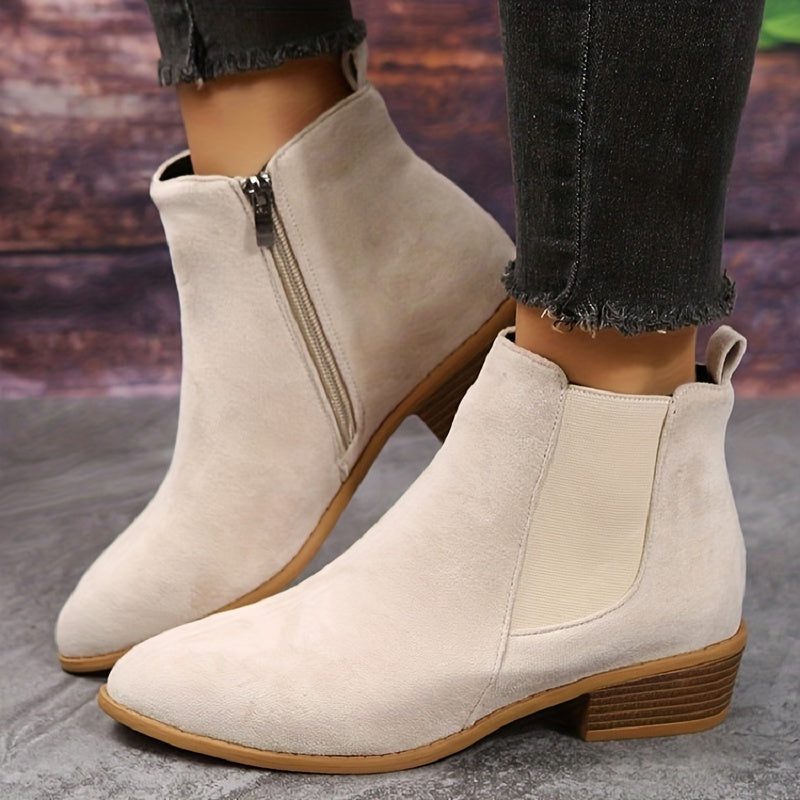 Rosselle | Suede Block Heel Ankle Boots for Women