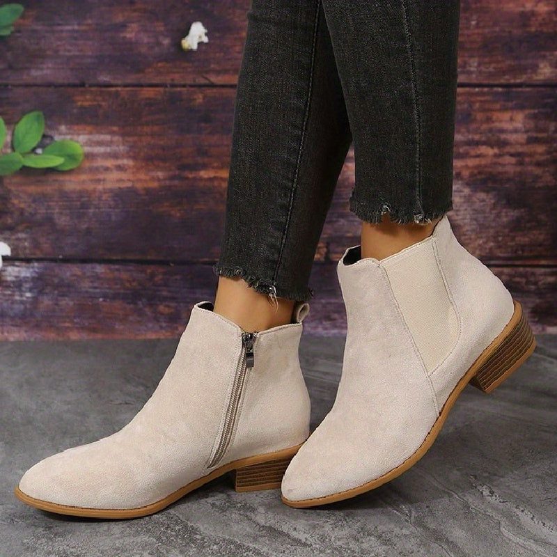 Rosselle | Suede Block Heel Ankle Boots for Women