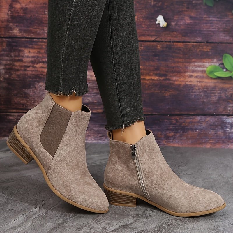 Rosselle | Suede Block Heel Ankle Boots for Women