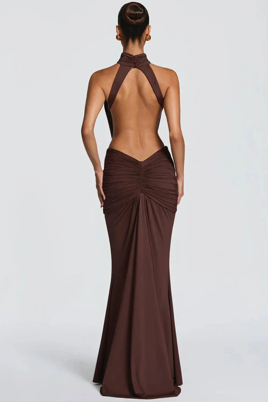 Rowena | Halter Neck Bodycon Wedding Guest Maxi Dress