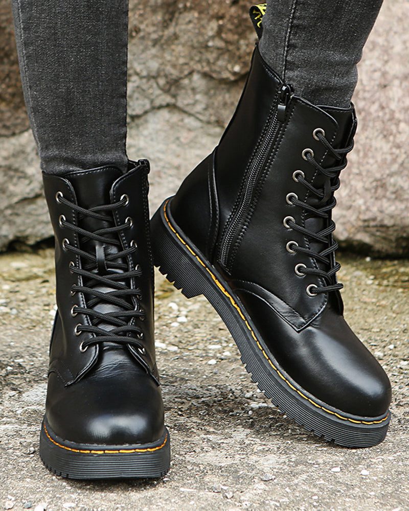 Ruth | Winter Platform Ankle Boots with Lace-Up Closure for Women