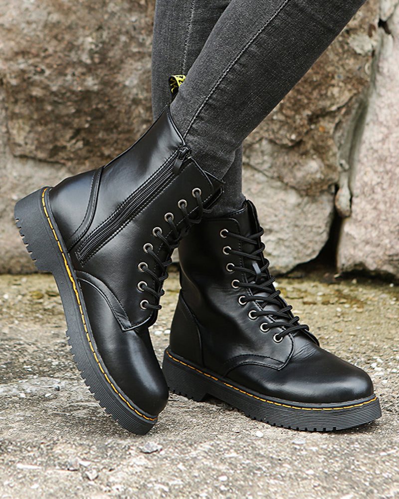 Ruth | Winter Platform Ankle Boots with Lace-Up Closure for Women
