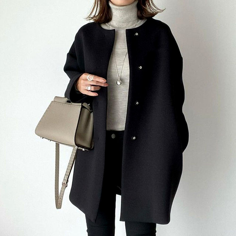 Salma - Women's Button Front Long Coat