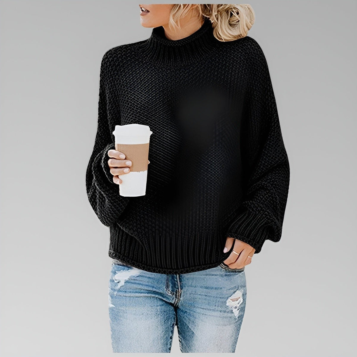 Sanchia | Chunky Knit Roll Neck Sweater for Women