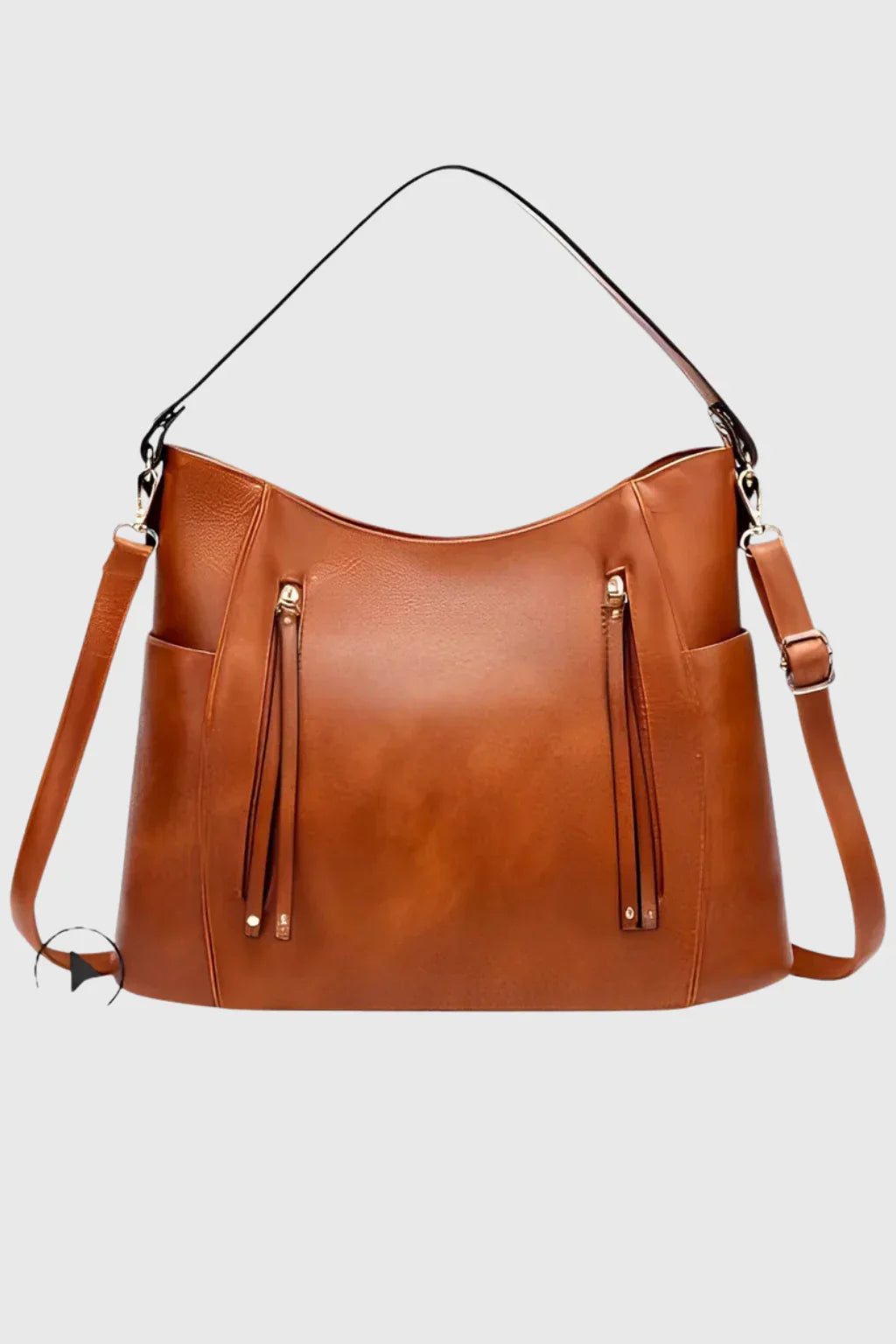 Sandra | Women's Large Hobo Shoulder Bag with Zip Pockets and Adjustable Strap
