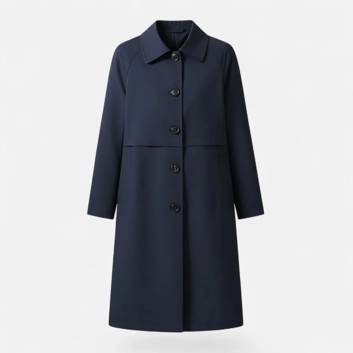 Sarah | Women's Mid Length Trench Coat with Button Front and Pockets
