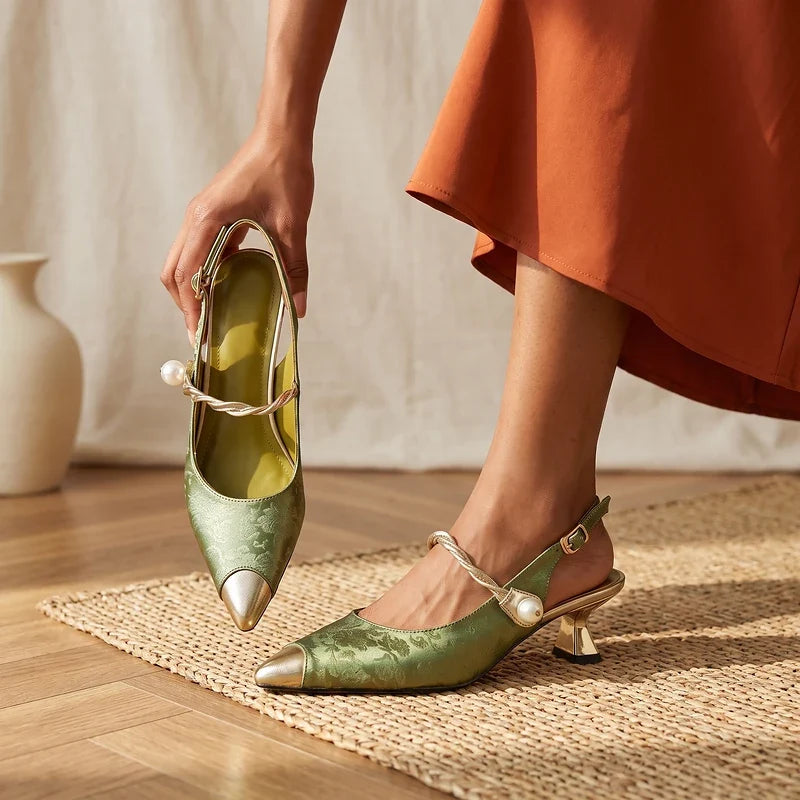 Isolde Brocade Kitten Heels