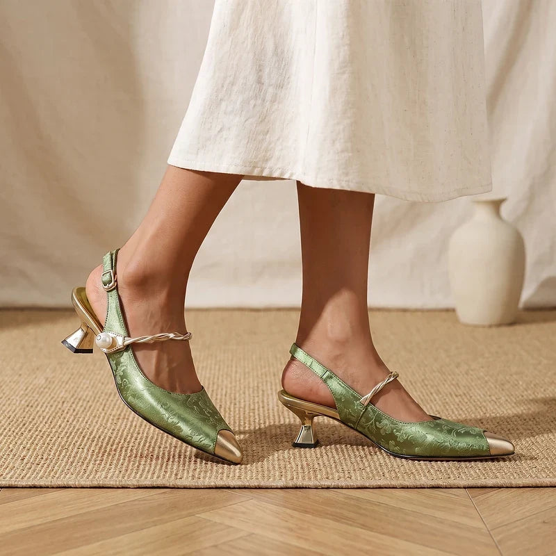 Isolde Brocade Kitten Heels