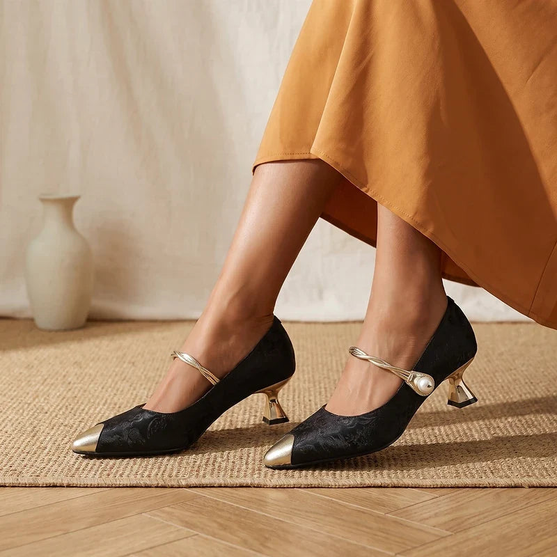 Isolde Brocade Kitten Heels