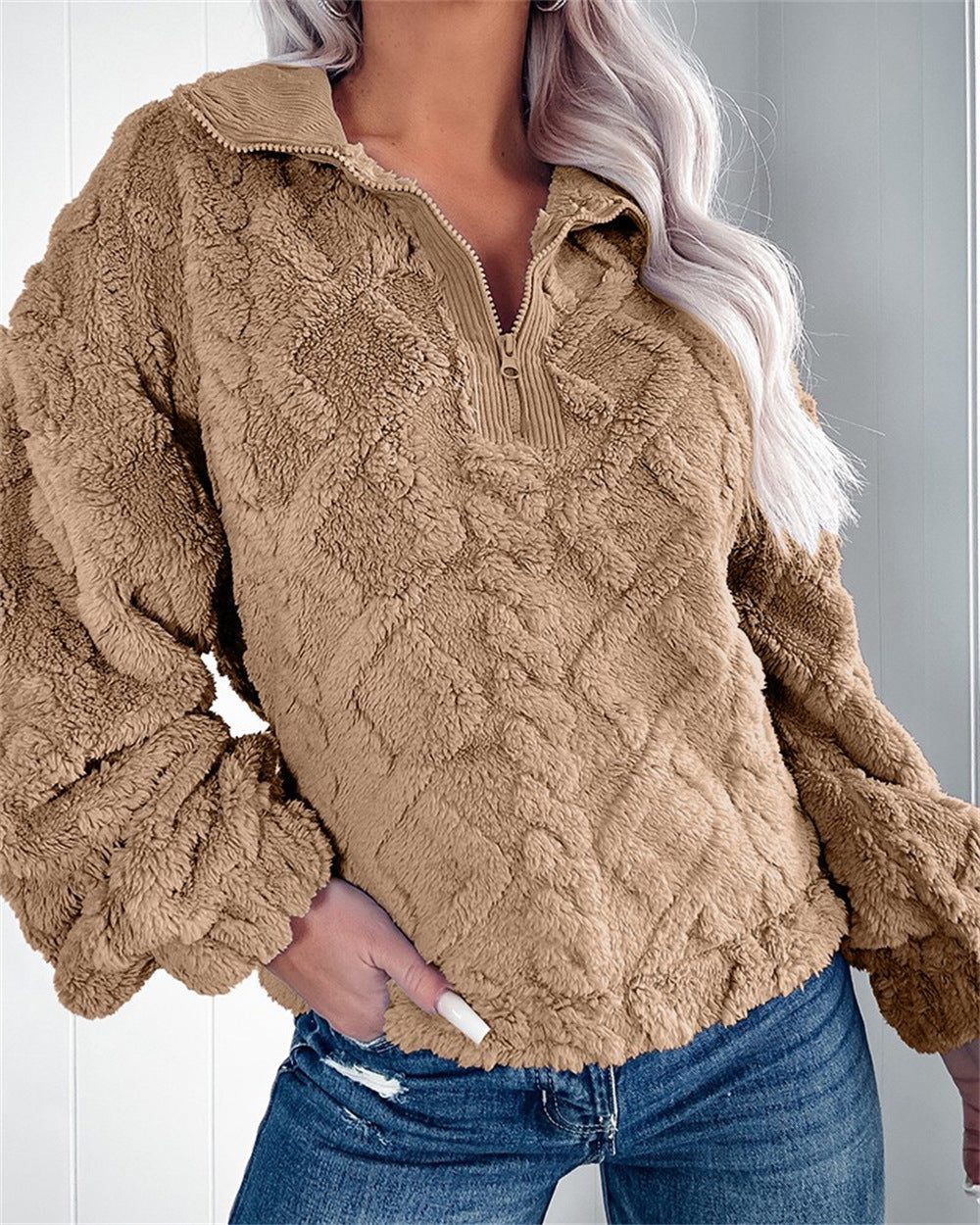 Scarlett | Fleece Quarter Zip Pullover for Women
