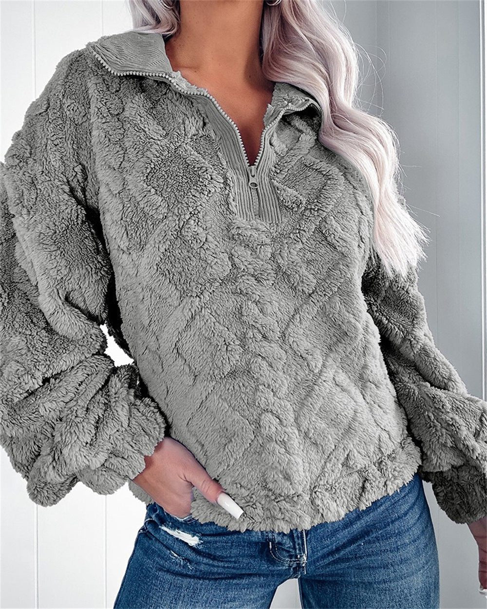 Scarlett | Fleece Quarter Zip Pullover for Women