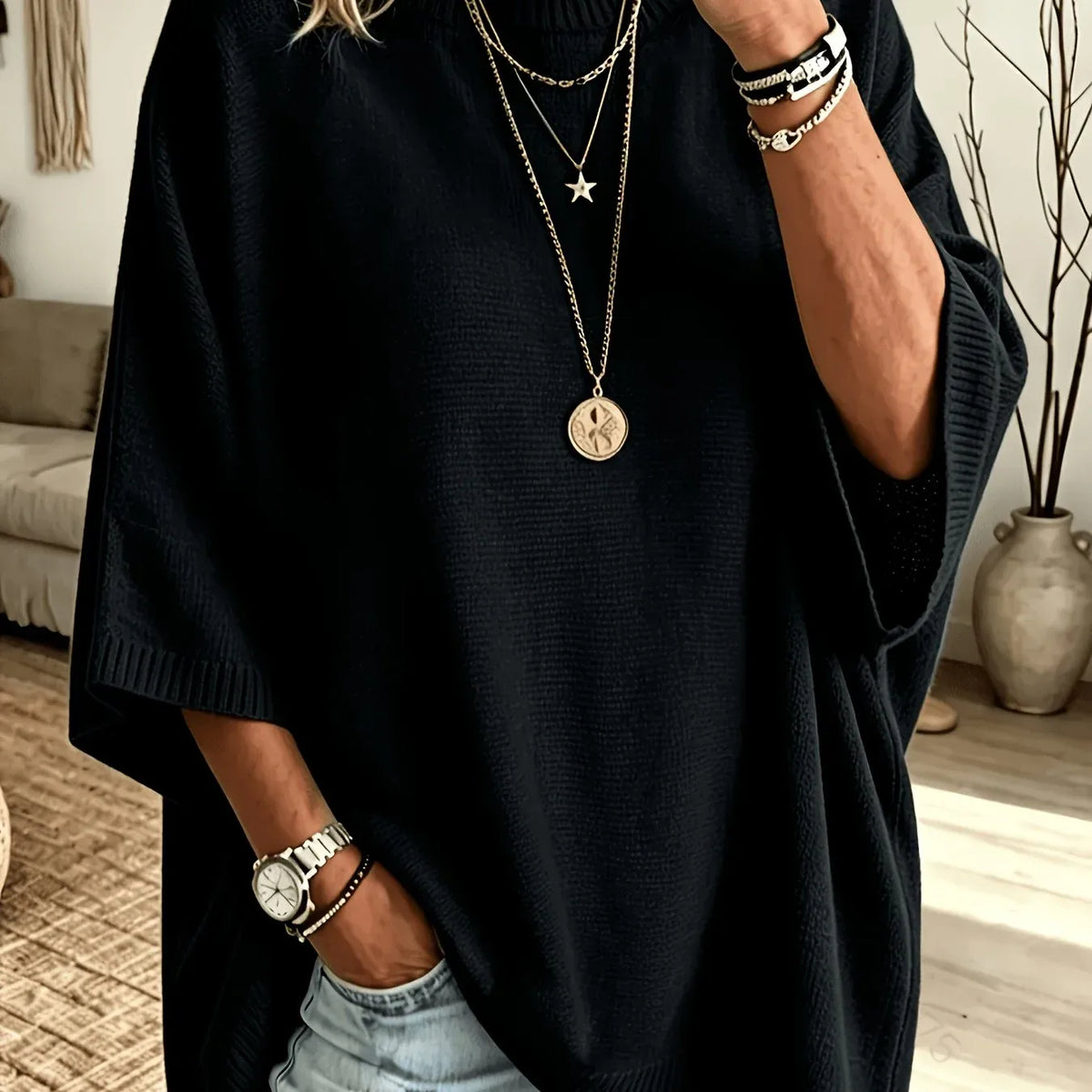 Selena | Women's Relaxed Batwing Knit Sweater