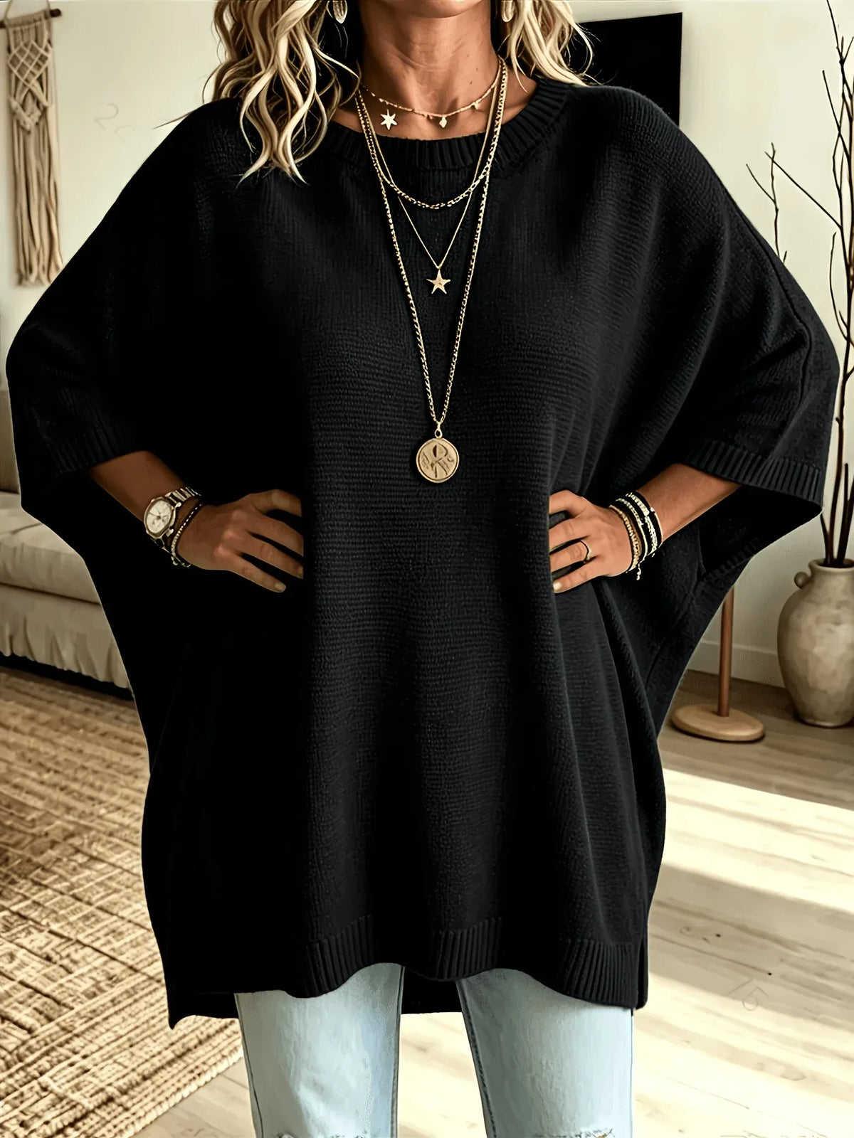 Selena | Women's Relaxed Batwing Knit Sweater