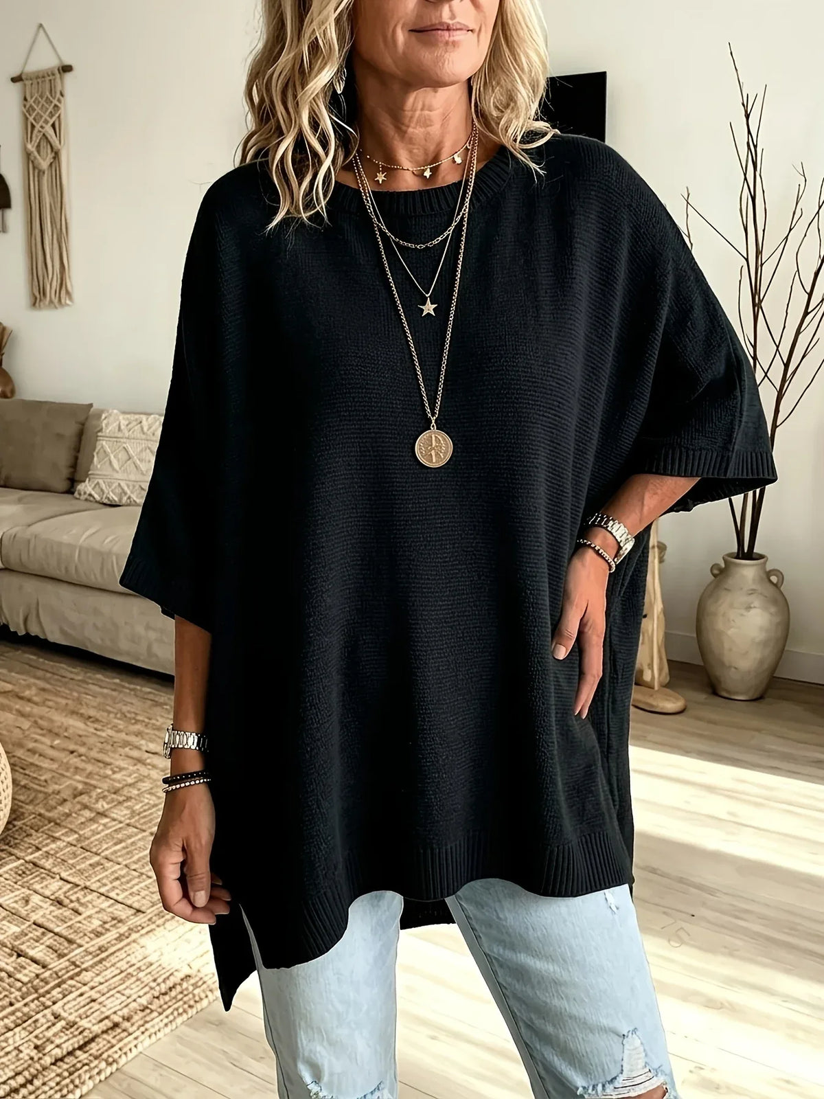 Selena | Women's Relaxed Batwing Knit Sweater