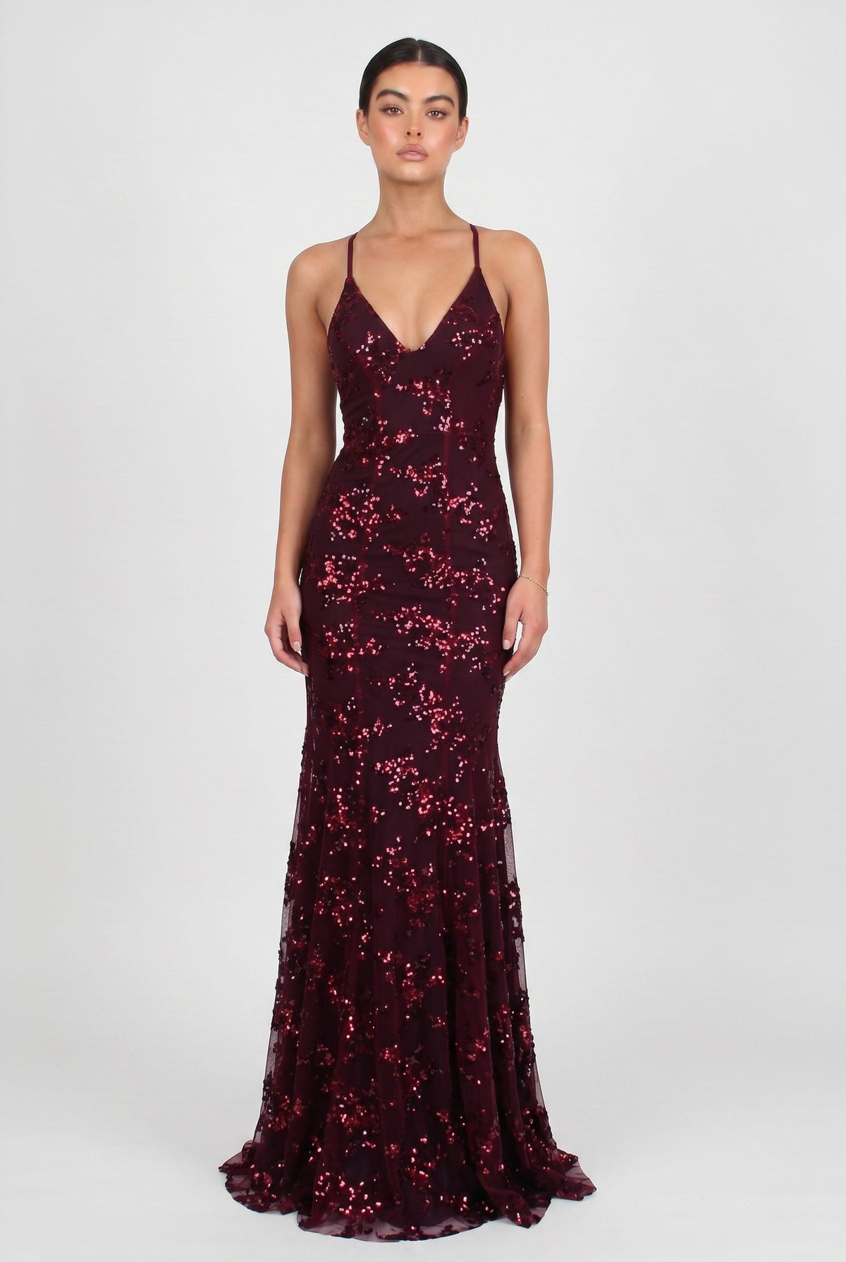 Adriane | Sequin Maxi Dress with Spaghetti Straps for Women