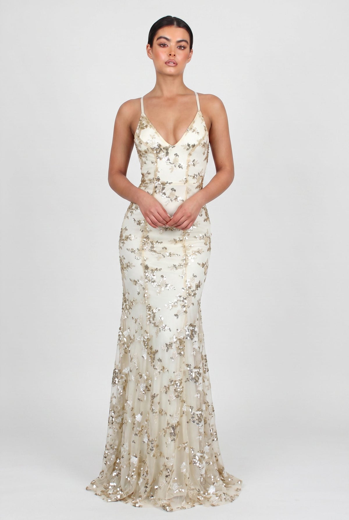 Adriane | Sequin Maxi Dress with Spaghetti Straps for Women