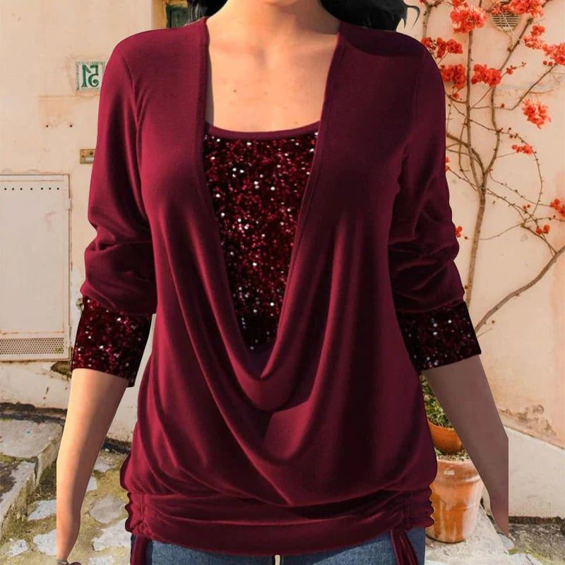 Amelia | Sequin Wrap Blouse for Women