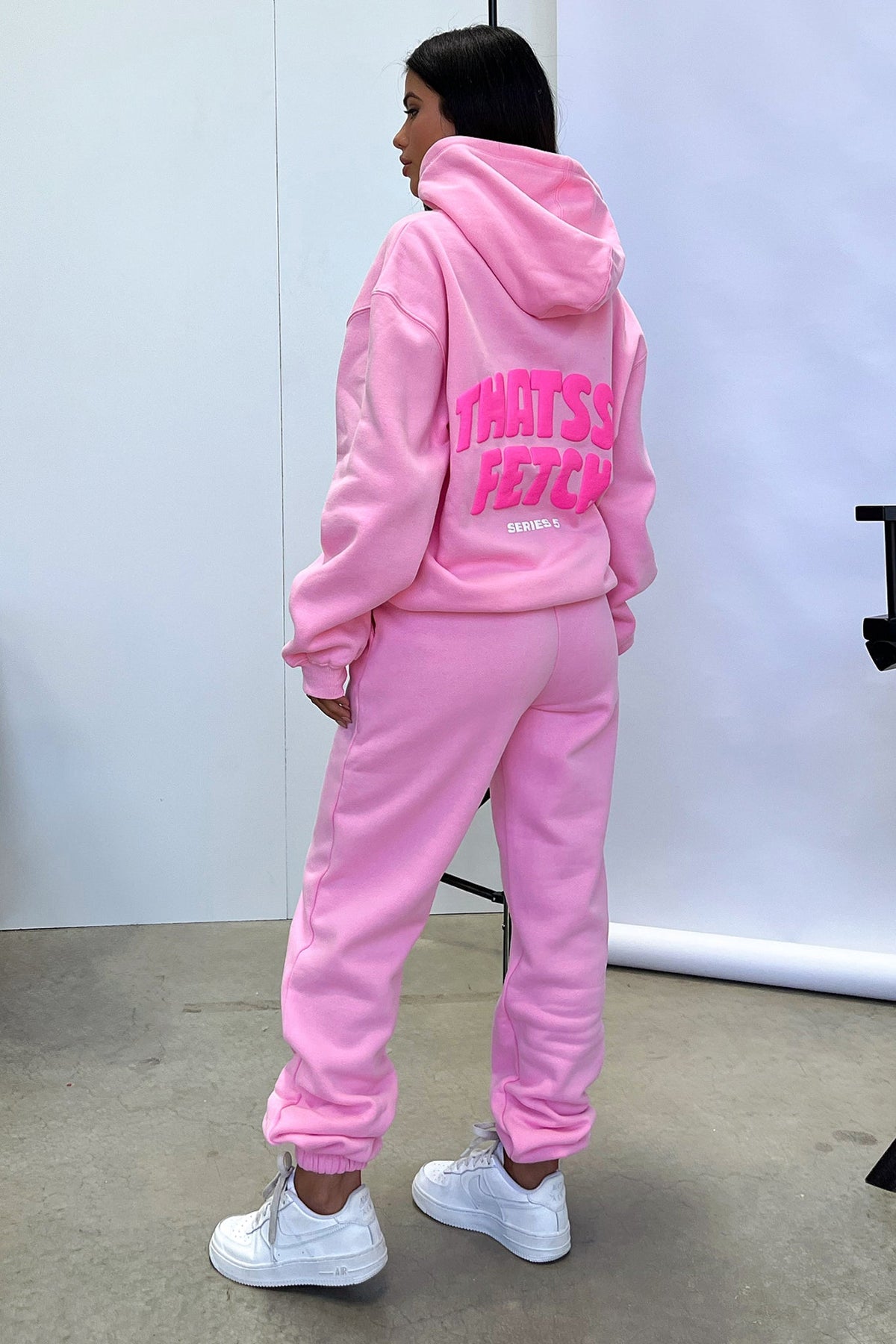 Women's Pink Cropped Hoodie, Long Sleeves, Front Pocket
