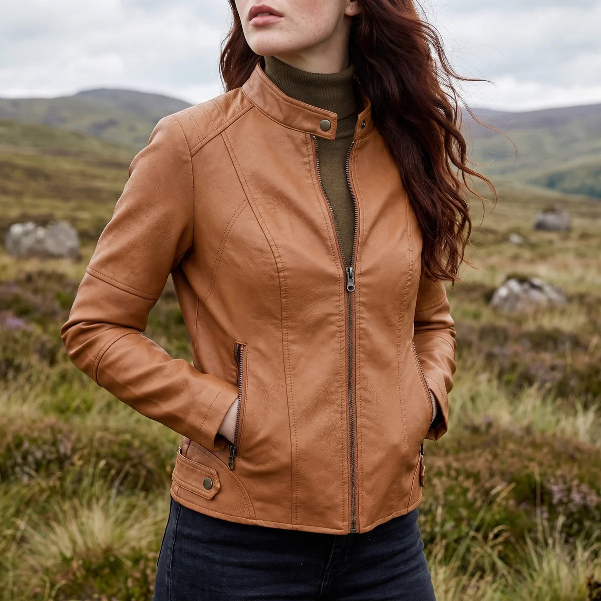 Severine Cropped Vegan Leather Jacket