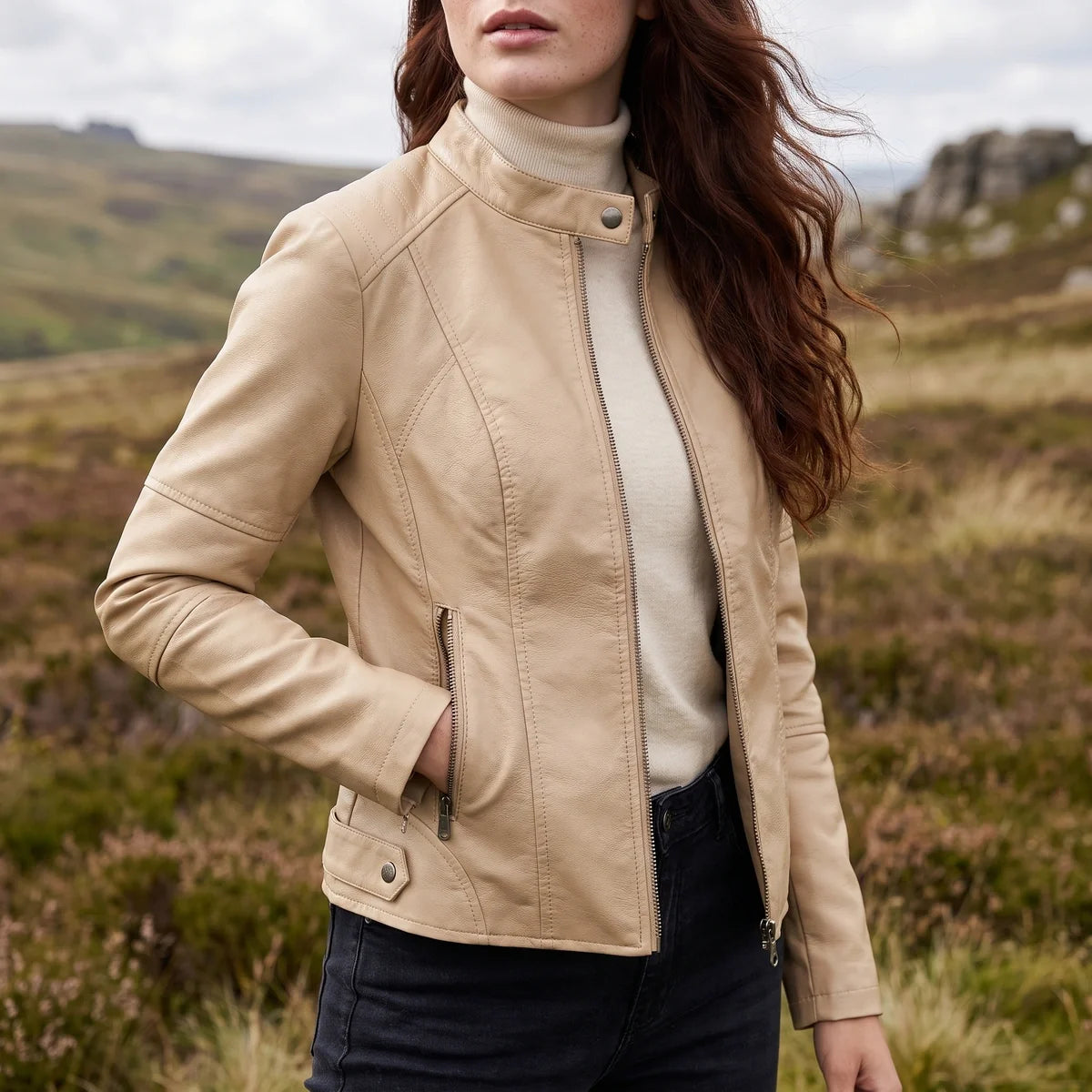 Severine Cropped Vegan Leather Jacket